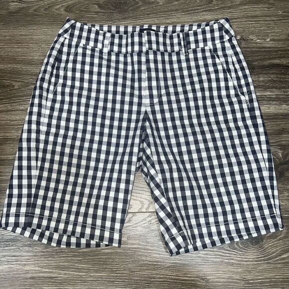 J. Crew size 2 7"' stretch chino shorts Navy Gingham - Picture 1 of 5